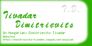 tivadar dimitrievits business card